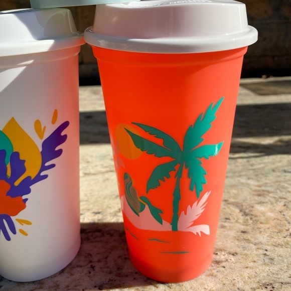 Starbuck Summer 2020 Hot/Cold Hawaiian Cup. I HAVE A WHITE & A LIGHT GREEN LEFT - Picture 4 of 16